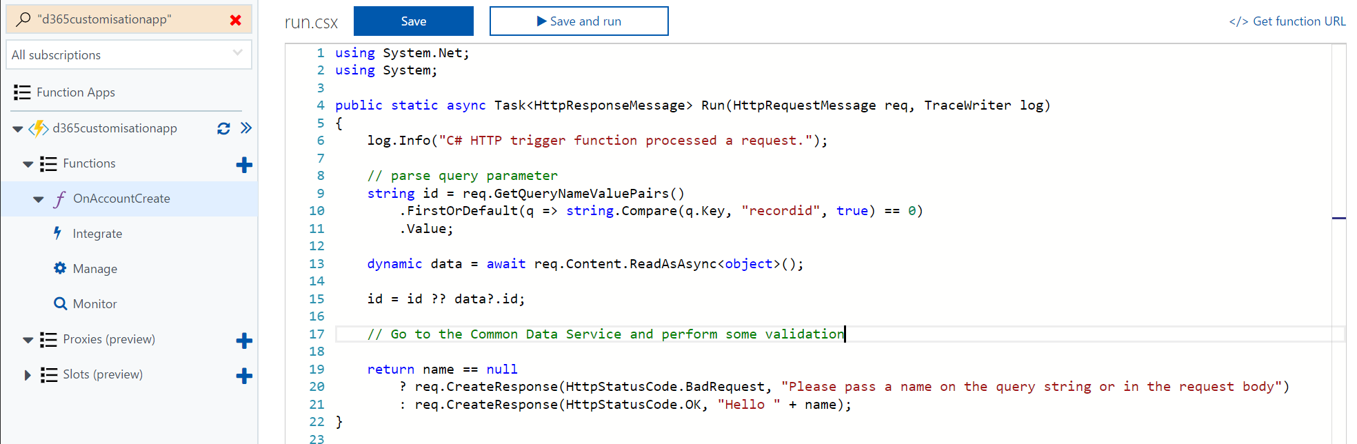 Dynamics 365 for Talent Azure Functions Integration
